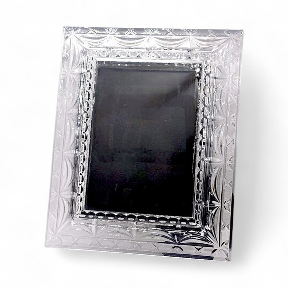 Vintage Mikasa Etched Crystal 5 x 7 Wedding Photo Picture Frame "Serenade" NOS - Picture 3 of 12